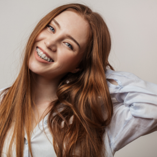 Beautiful girl with Wearing Braces